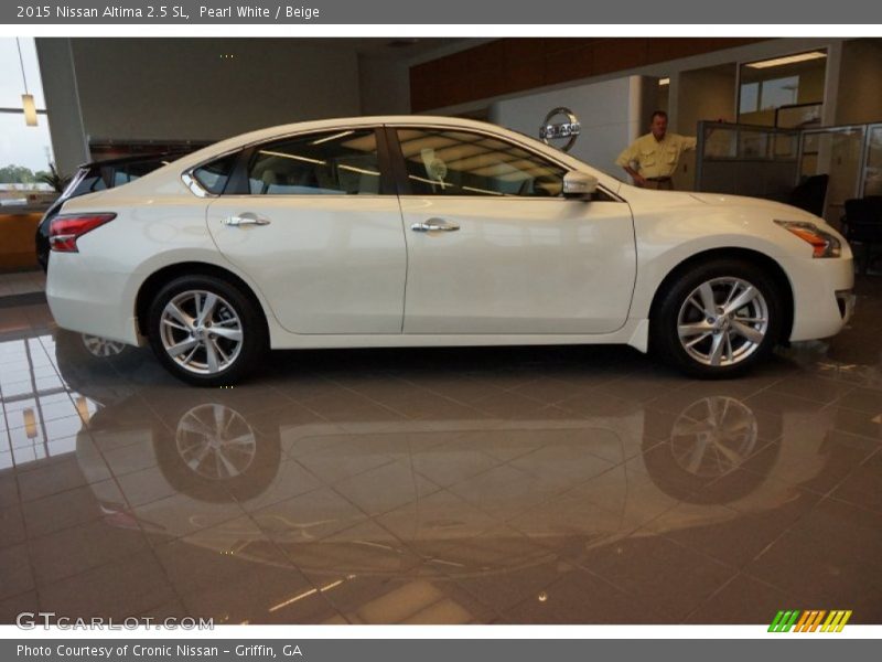 Pearl White / Beige 2015 Nissan Altima 2.5 SL