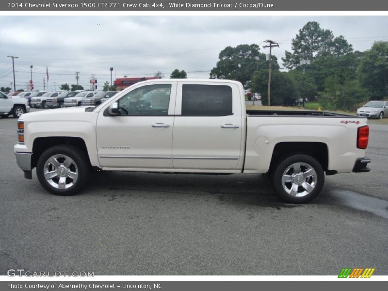 White Diamond Tricoat / Cocoa/Dune 2014 Chevrolet Silverado 1500 LTZ Z71 Crew Cab 4x4