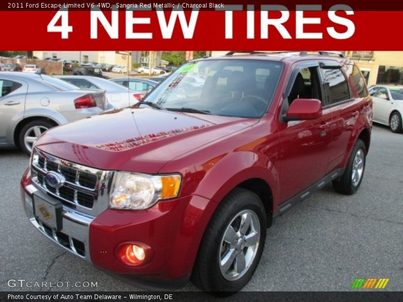 Sangria Red Metallic / Charcoal Black 2011 Ford Escape Limited V6 4WD