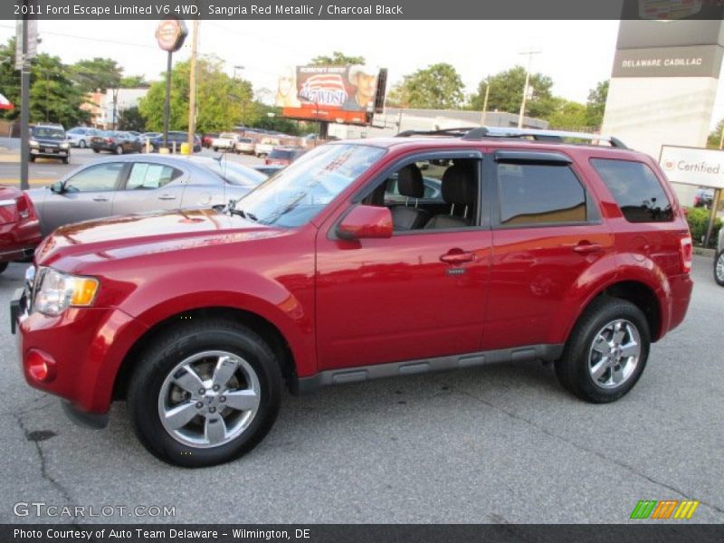 Sangria Red Metallic / Charcoal Black 2011 Ford Escape Limited V6 4WD