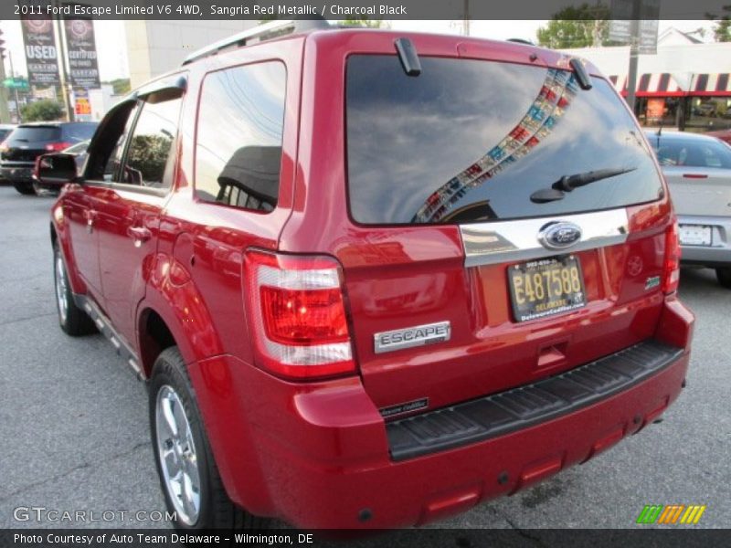 Sangria Red Metallic / Charcoal Black 2011 Ford Escape Limited V6 4WD