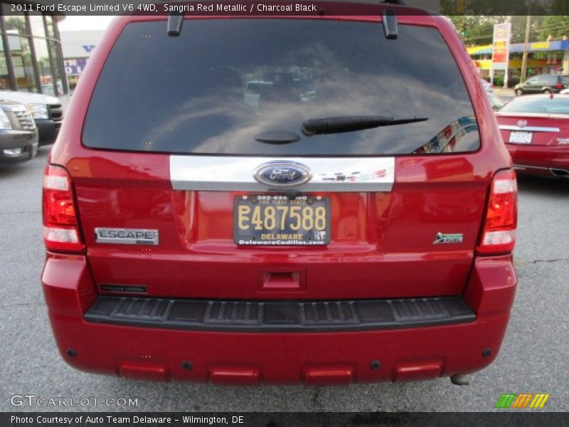 Sangria Red Metallic / Charcoal Black 2011 Ford Escape Limited V6 4WD