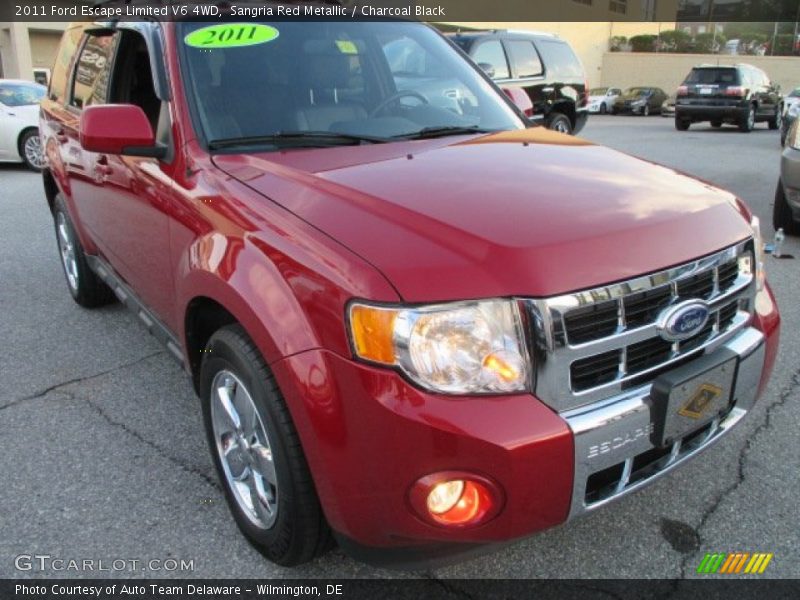 Sangria Red Metallic / Charcoal Black 2011 Ford Escape Limited V6 4WD