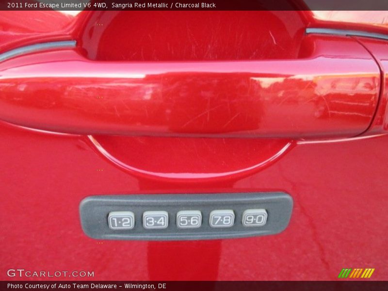 Sangria Red Metallic / Charcoal Black 2011 Ford Escape Limited V6 4WD