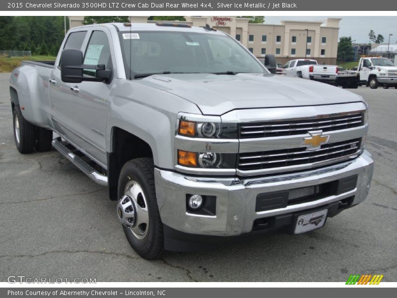 Silver Ice Metallic / Jet Black 2015 Chevrolet Silverado 3500HD LTZ Crew Cab Dual Rear Wheel 4x4