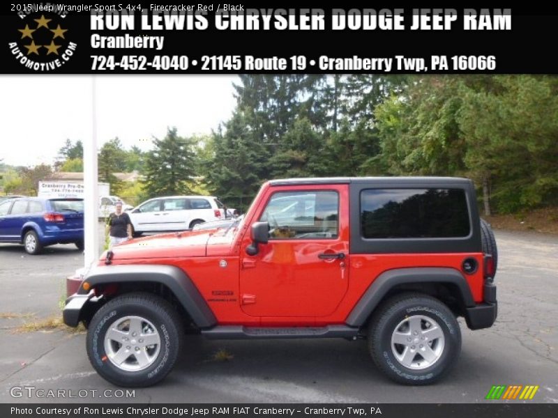 Firecracker Red / Black 2015 Jeep Wrangler Sport S 4x4