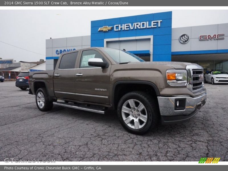 Bronze Alloy Metallic / Cocoa/Dune 2014 GMC Sierra 1500 SLT Crew Cab