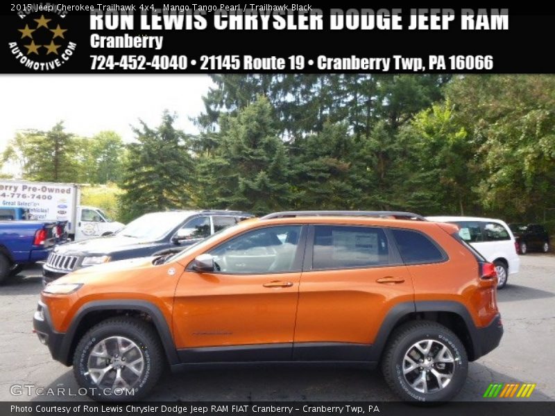 Mango Tango Pearl / Trailhawk Black 2015 Jeep Cherokee Trailhawk 4x4