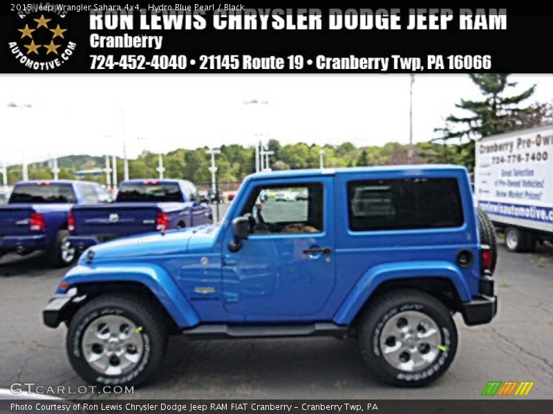 Hydro Blue Pearl / Black 2015 Jeep Wrangler Sahara 4x4