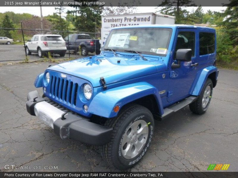 Hydro Blue Pearl / Black 2015 Jeep Wrangler Sahara 4x4