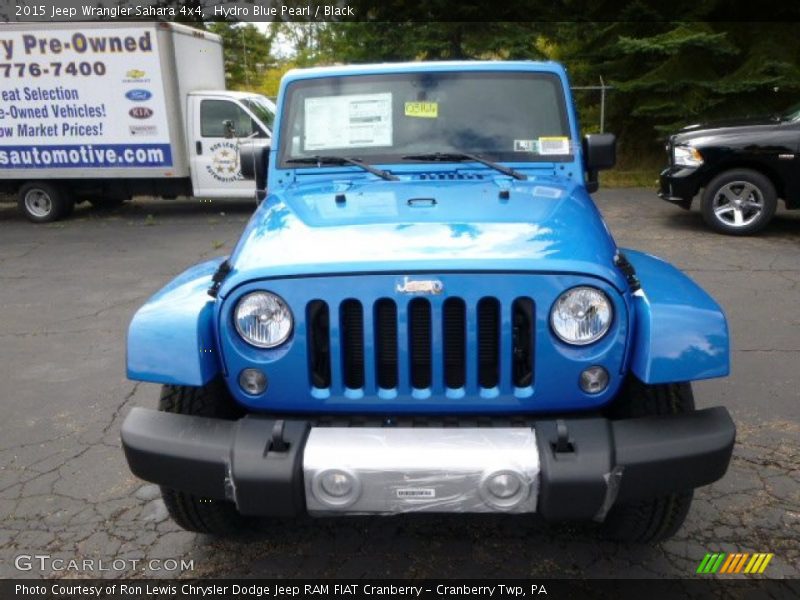 Hydro Blue Pearl / Black 2015 Jeep Wrangler Sahara 4x4