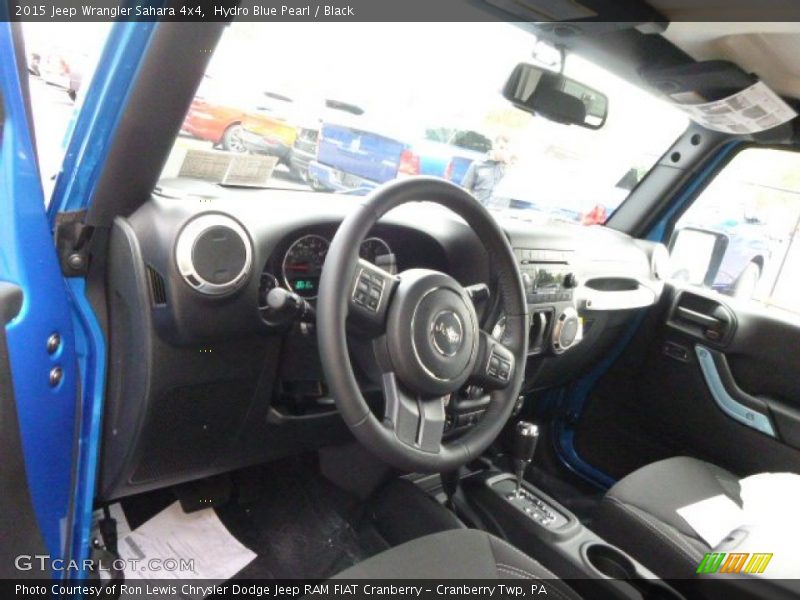 Hydro Blue Pearl / Black 2015 Jeep Wrangler Sahara 4x4