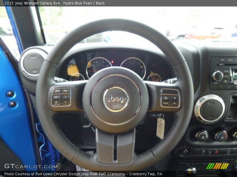 Hydro Blue Pearl / Black 2015 Jeep Wrangler Sahara 4x4