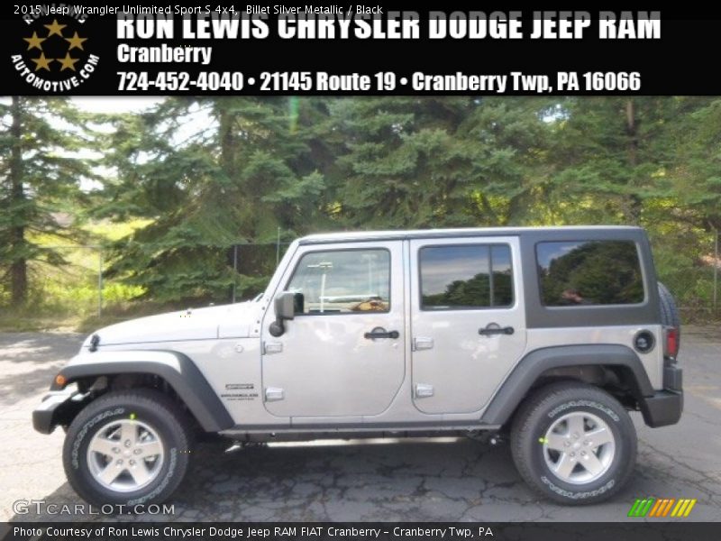 Billet Silver Metallic / Black 2015 Jeep Wrangler Unlimited Sport S 4x4