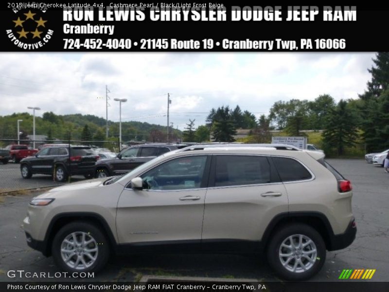 Cashmere Pearl / Black/Light Frost Beige 2015 Jeep Cherokee Latitude 4x4