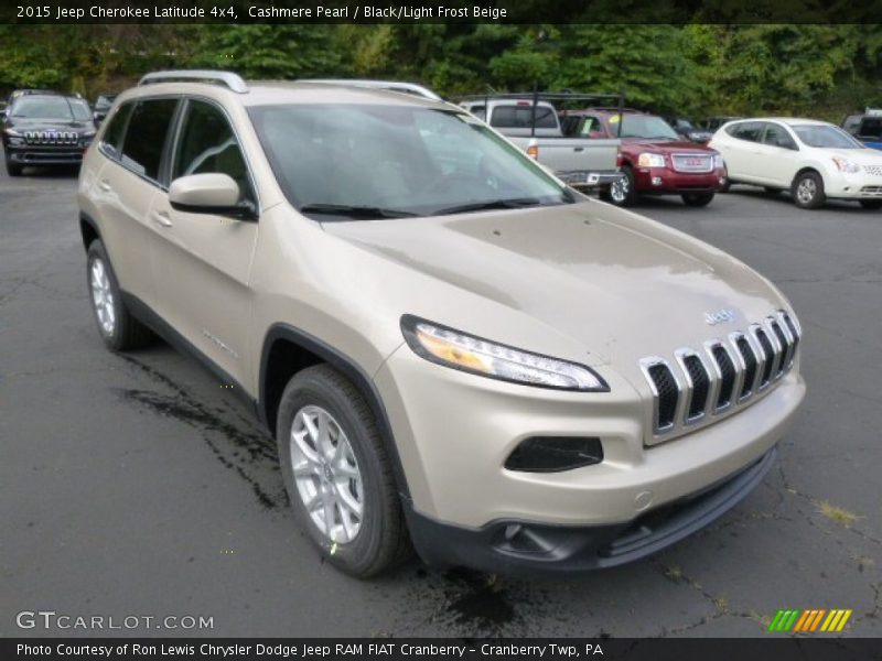 Cashmere Pearl / Black/Light Frost Beige 2015 Jeep Cherokee Latitude 4x4