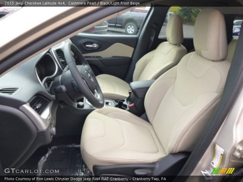 Cashmere Pearl / Black/Light Frost Beige 2015 Jeep Cherokee Latitude 4x4