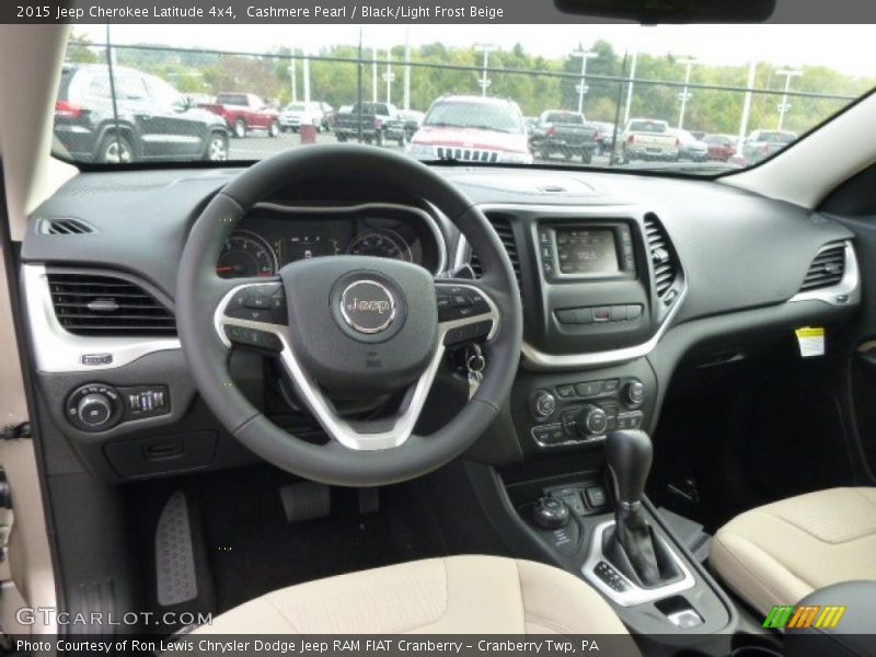Cashmere Pearl / Black/Light Frost Beige 2015 Jeep Cherokee Latitude 4x4