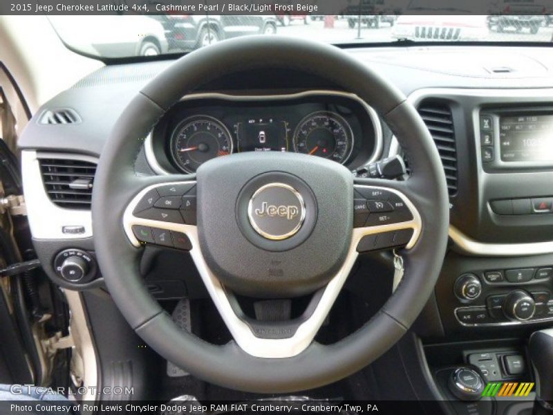 Cashmere Pearl / Black/Light Frost Beige 2015 Jeep Cherokee Latitude 4x4