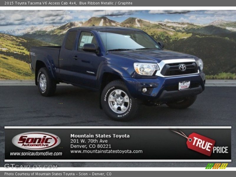 Blue Ribbon Metallic / Graphite 2015 Toyota Tacoma V6 Access Cab 4x4