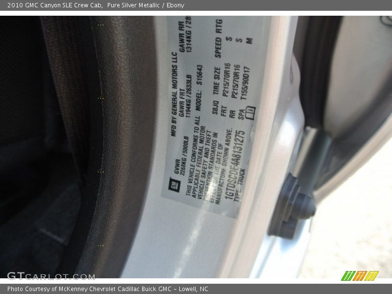 Pure Silver Metallic / Ebony 2010 GMC Canyon SLE Crew Cab