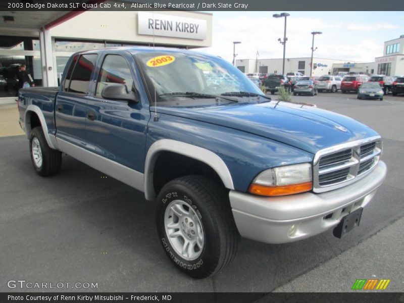 Atlantic Blue Pearlcoat / Dark Slate Gray 2003 Dodge Dakota SLT Quad Cab 4x4