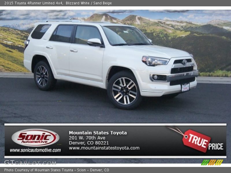 Blizzard White / Sand Beige 2015 Toyota 4Runner Limited 4x4