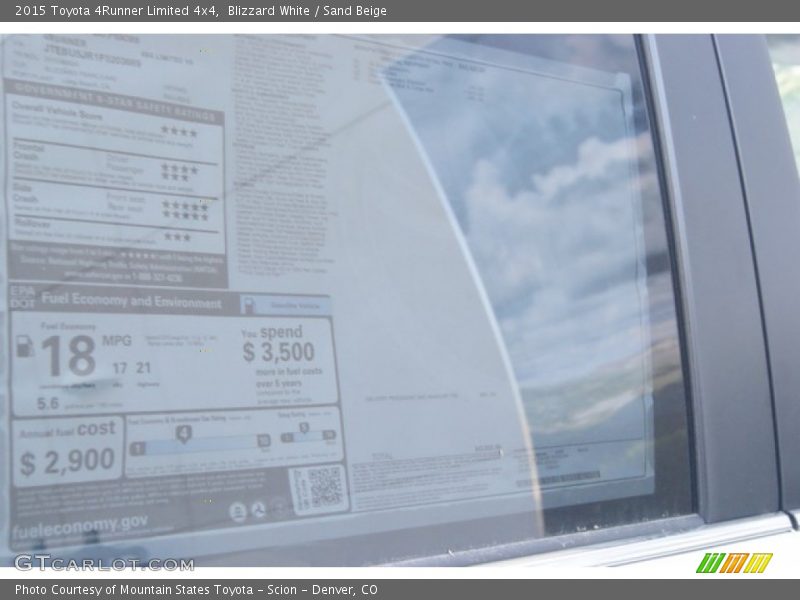 Blizzard White / Sand Beige 2015 Toyota 4Runner Limited 4x4