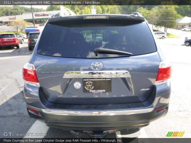 Nautical Blue Metallic / Sand Beige 2013 Toyota Highlander V6 4WD