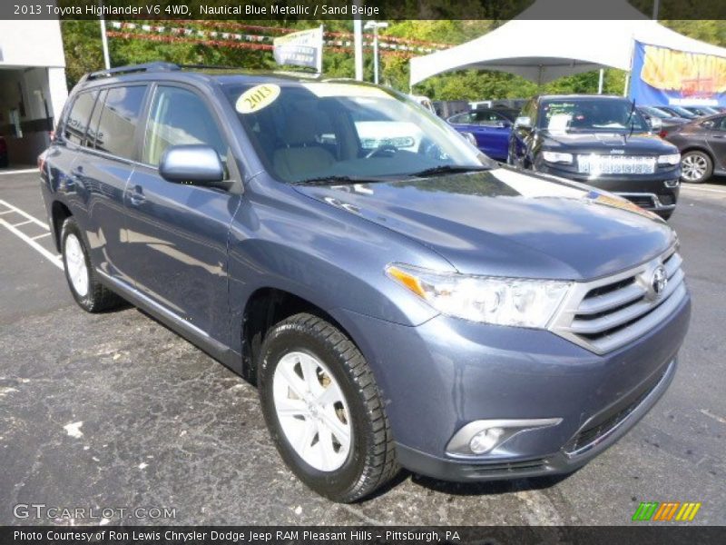 Nautical Blue Metallic / Sand Beige 2013 Toyota Highlander V6 4WD