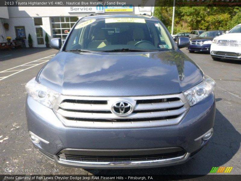 Nautical Blue Metallic / Sand Beige 2013 Toyota Highlander V6 4WD
