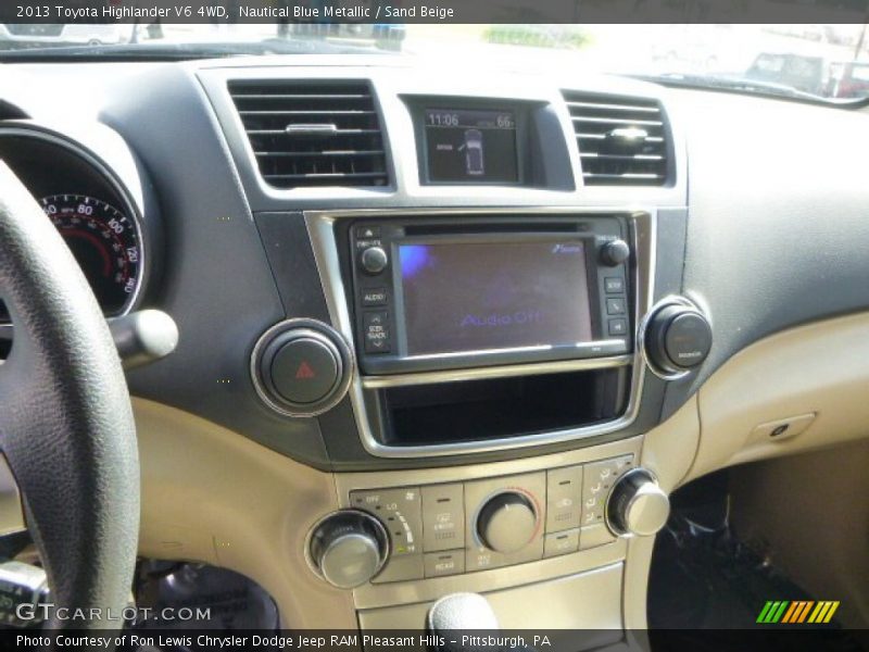 Nautical Blue Metallic / Sand Beige 2013 Toyota Highlander V6 4WD