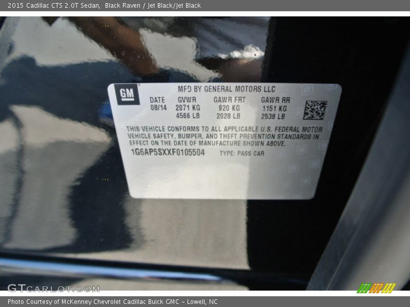Black Raven / Jet Black/Jet Black 2015 Cadillac CTS 2.0T Sedan