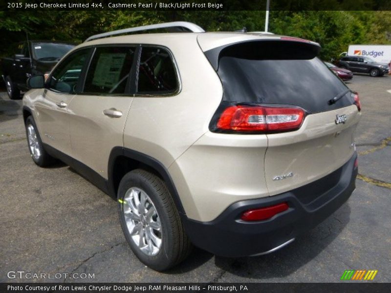 Cashmere Pearl / Black/Light Frost Beige 2015 Jeep Cherokee Limited 4x4