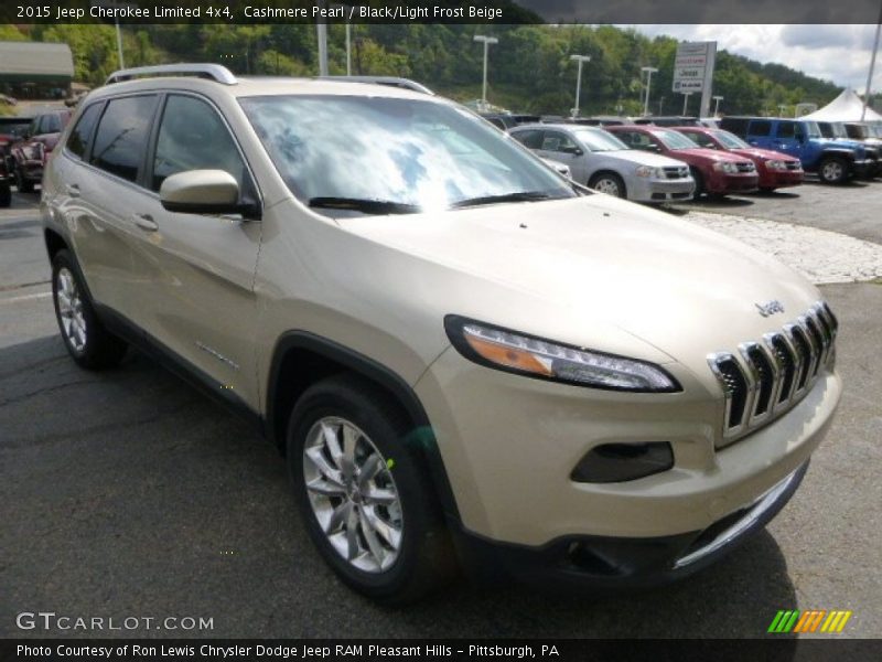 Cashmere Pearl / Black/Light Frost Beige 2015 Jeep Cherokee Limited 4x4