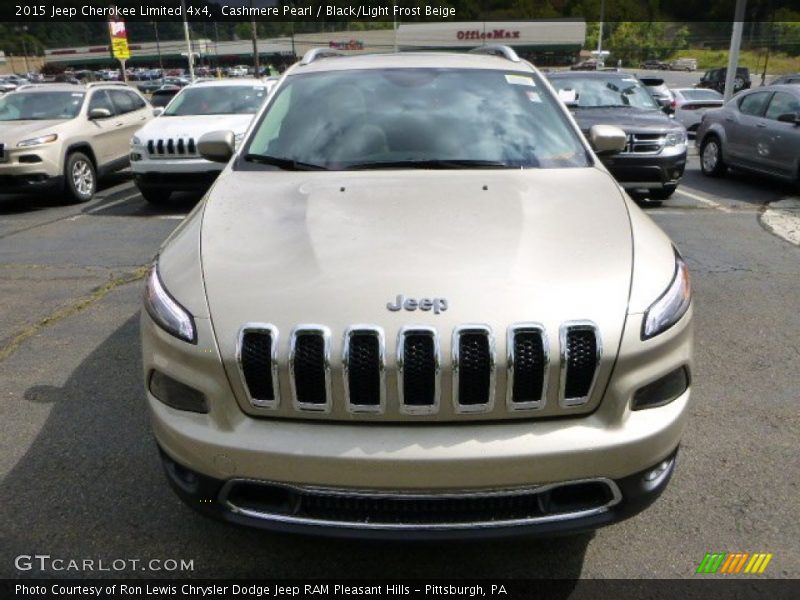 Cashmere Pearl / Black/Light Frost Beige 2015 Jeep Cherokee Limited 4x4