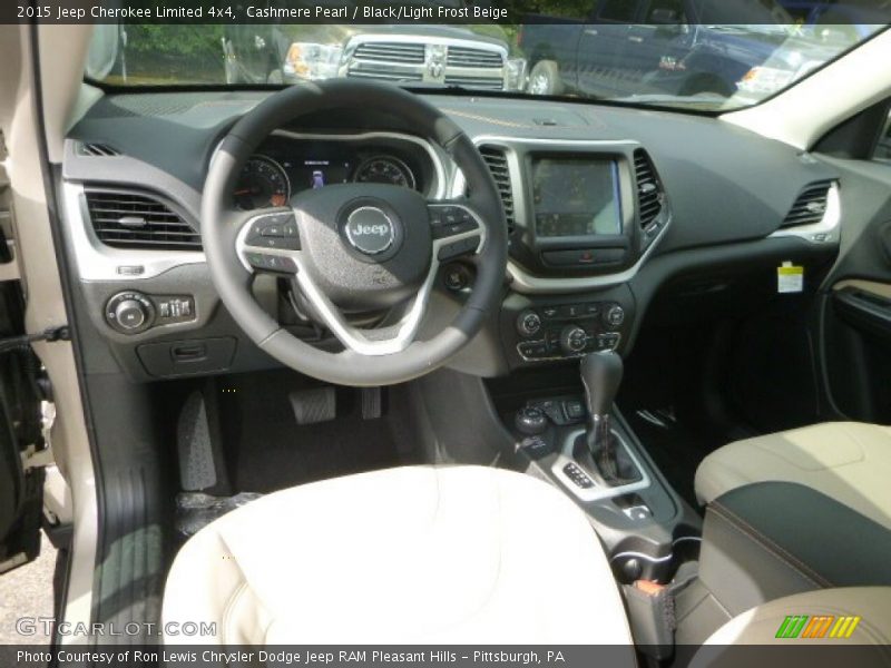 Cashmere Pearl / Black/Light Frost Beige 2015 Jeep Cherokee Limited 4x4