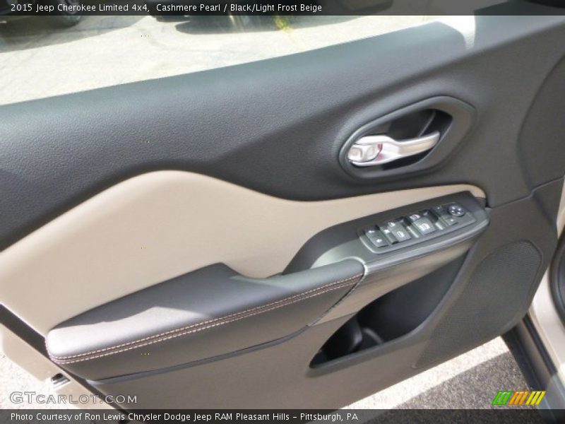 Cashmere Pearl / Black/Light Frost Beige 2015 Jeep Cherokee Limited 4x4