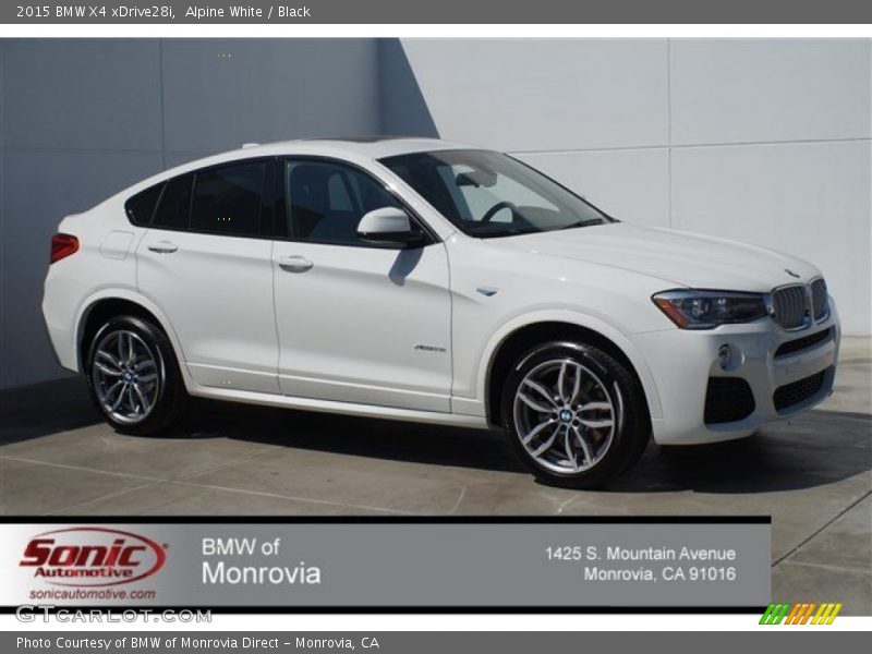 Alpine White / Black 2015 BMW X4 xDrive28i