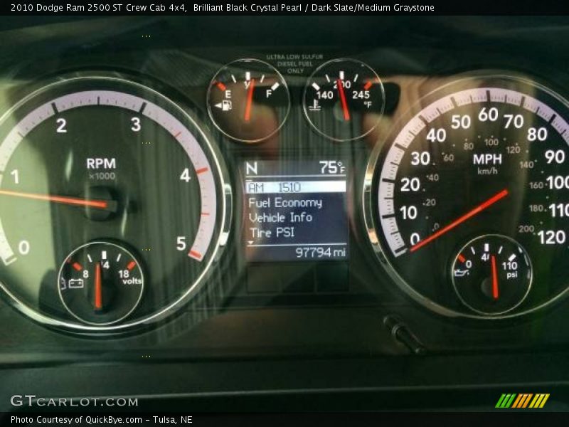 Brilliant Black Crystal Pearl / Dark Slate/Medium Graystone 2010 Dodge Ram 2500 ST Crew Cab 4x4