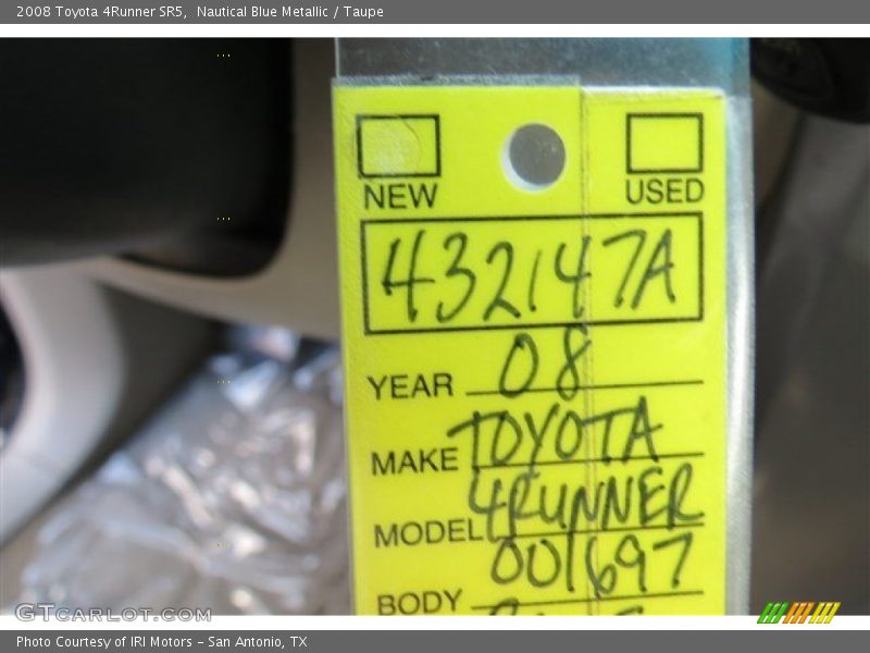 Nautical Blue Metallic / Taupe 2008 Toyota 4Runner SR5