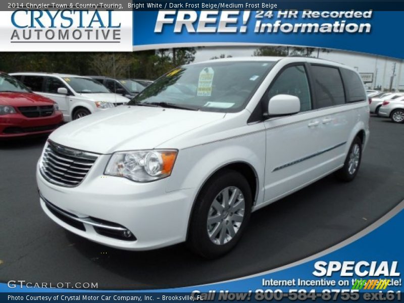 Bright White / Dark Frost Beige/Medium Frost Beige 2014 Chrysler Town & Country Touring