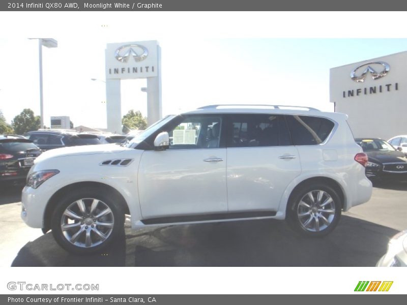 Moonlight White / Graphite 2014 Infiniti QX80 AWD