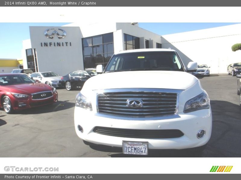 Moonlight White / Graphite 2014 Infiniti QX80 AWD
