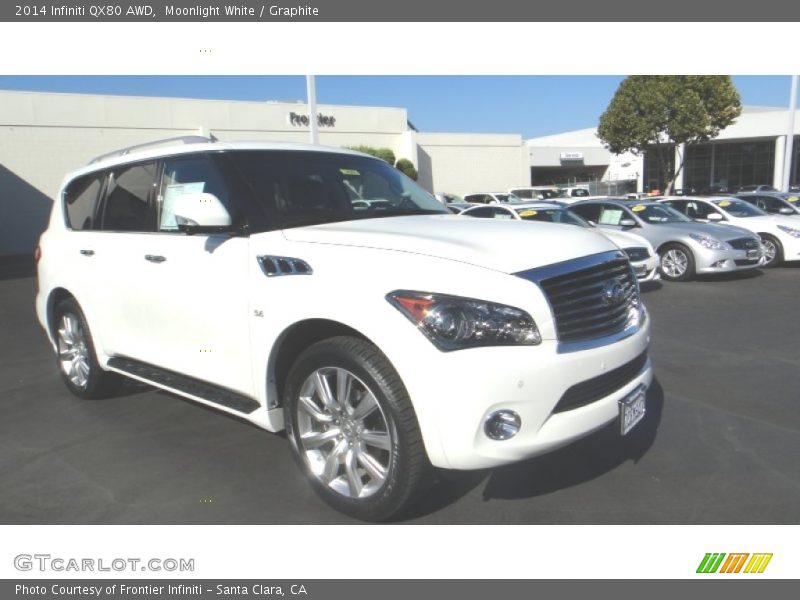 Moonlight White / Graphite 2014 Infiniti QX80 AWD