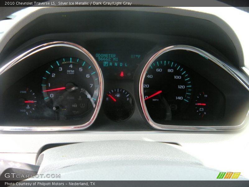 Silver Ice Metallic / Dark Gray/Light Gray 2010 Chevrolet Traverse LS
