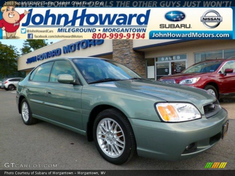 Seamist Green Pearl / Gray 2003 Subaru Legacy L Sedan