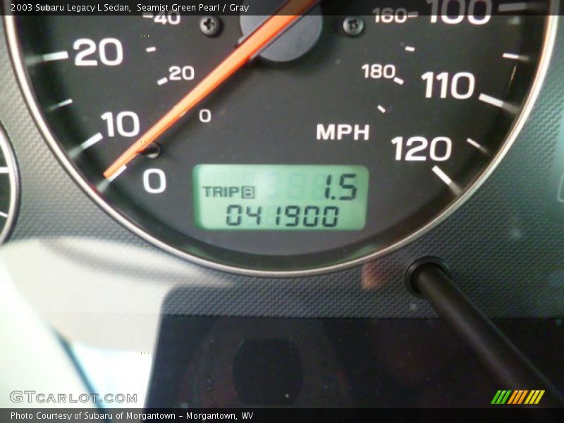 Seamist Green Pearl / Gray 2003 Subaru Legacy L Sedan