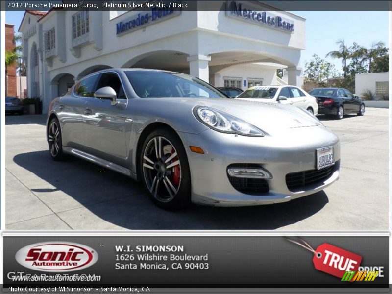 Platinum Silver Metallic / Black 2012 Porsche Panamera Turbo