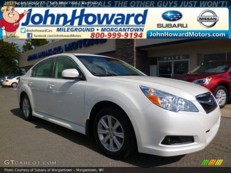 Satin White Pearl / Warm Ivory 2012 Subaru Legacy 2.5i